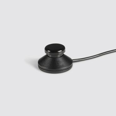 This is a photo of a black twister button