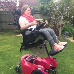This is a photo of a wheelchair user