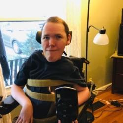 This is a photo of wheelchair user Ryan