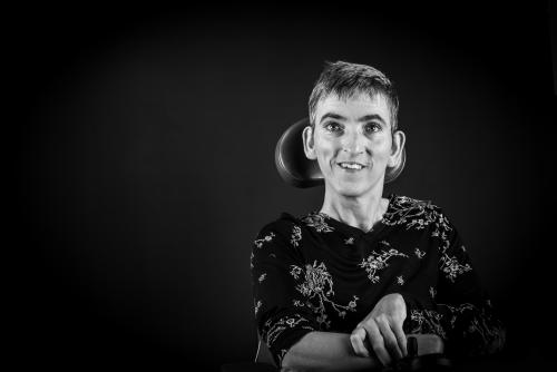 This is a photo of a wheelchair user